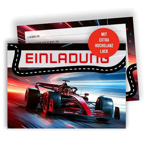 Edition Colibri 10 Einladungskarten Kindergeburtstag A6 – Rennfahrer Party, coole Einladungen mit Auto-Motiv für Jungen, Mädchen & Motorsport-Fans Edition Colibri 10 Einladungskarten Kindergeburtstag A6 – Rennfahrer Party, coole Einladungen mit Auto-Motiv für Jungen, Mädchen & Motorsport-Fans von Edition Colibri