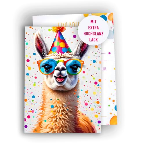 Edition Colibri 10 Einladungskarten Kindergeburtstag Mädchen und Junge, Tier Geburtstag, lustige Einladungen, Alpaka, Einladungskarten Teenager, A6 Edition Colibri 10 Einladungskarten Kindergeburtstag Mädchen und Junge, Tier Geburtstag, lustige Einladungen, Alpaka, Einladungskarten Teenager, A6 von Edition Colibri