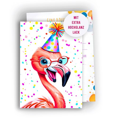 Edition Colibri 10 Einladungskarten Kindergeburtstag Mädchen und Junge, Tier Geburtstag, lustige Einladungen, Flamingo, Einladungskarten Teenager, A6 Edition Colibri 10 Einladungskarten Kindergeburtstag Mädchen und Junge, Tier Geburtstag, lustige Einladungen, Flamingo, Einladungskarten Teenager, A6 von Edition Colibri