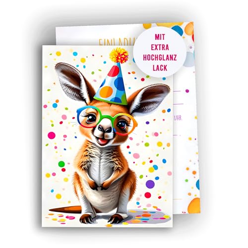 Edition Colibri 10 Einladungskarten Kindergeburtstag Mädchen und Junge, Tier Geburtstag, lustige Einladungen, Känguru, Einladungskarten Teenager, A6 Edition Colibri 10 Einladungskarten Kindergeburtstag Mädchen und Junge, Tier Geburtstag, lustige Einladungen, Känguru, Einladungskarten Teenager, A6 von Edition Colibri