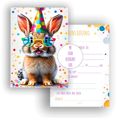 Edition Colibri 10 Einladungskarten Kindergeburtstag Mädchen und Kinder, Tier Geburtstag, lustige Einladungen, Hamster, Einladungskarten Teenager von Edition Colibri