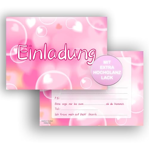 Edition Colibri 10 Einladungskarten Kindergeburtstag Seifenblasen, A6, Einladungskarte Geburtstag in rosa/pink, Einladung Mädchen, Party Edition Colibri 10 Einladungskarten Kindergeburtstag Seifenblasen, A6, Einladungskarte Geburtstag in rosa/pink, Einladung Mädchen, Party von Edition Colibri