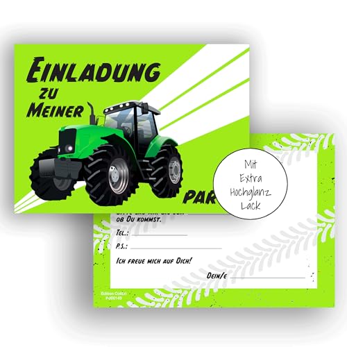 Edition Colibri 10 Einladungskarten Kindergeburtstag Traktor, Partyeinladung, Einladung Kindergeburtstag Junge und Mädchen, Geburtstagseinladungen, A6 Edition Colibri 10 Einladungskarten Kindergeburtstag Traktor, Partyeinladung, Einladung Kindergeburtstag Junge und Mädchen, Geburtstagseinladungen, A6 von Edition Colibri