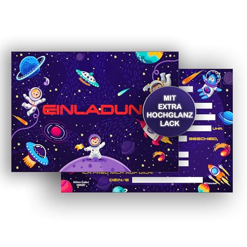 Edition Colibri 10 Einladungskarten Kindergeburtstag Weltraum A6, Partyeinladung für Astronauten, Einladung zum Geburtstag Junge und Mädchen Edition Colibri 10 Einladungskarten Kindergeburtstag Weltraum A6, Partyeinladung für Astronauten, Einladung zum Geburtstag Junge und Mädchen von Edition Colibri