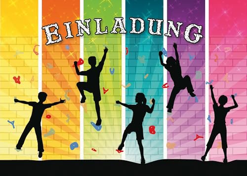 Edition Colibri 10 Kletter-Einladungen: Geburtstagseinladungen Kinder, Mädchen/Jungen, 10-er Set, Klettern/Bouldern-Einladungskarten zum Kindergeburtstag (11064) von Edition Colibri