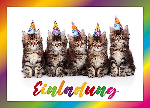 Edition Colibri 10-er Set KATZEN Einladungskarten zum Kindergeburtstag oder zur Motto-Party (11138) von Edition Colibri