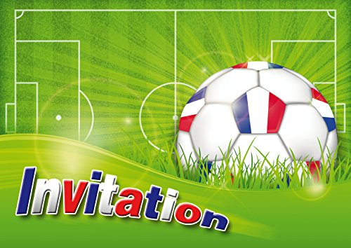 Edition Colibri 10960 FR 12 Einladungskarten Fußball auf Französisch für Kindergeburtstag oder Fußballparty von Edition Colibri