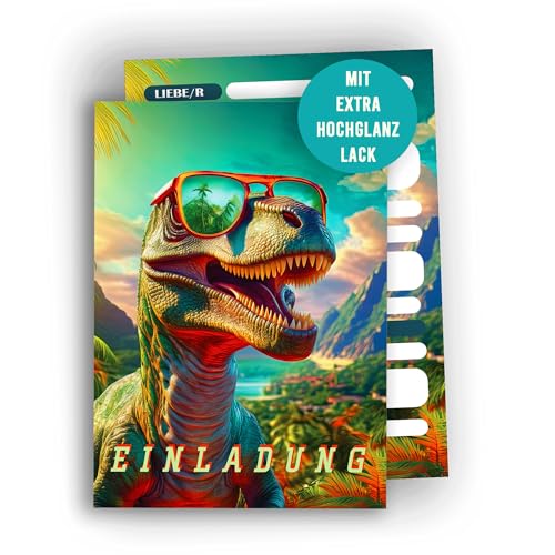 Edition Colibri Dinosaurier Einladungskarten Sommer – 10 Karten A6 zum Ausfüllen | Coole Dino Einladungen für Kindergeburtstag, T-Rex, Jungen, Mädchen Edition Colibri Dinosaurier Einladungskarten Sommer – 10 Karten A6 zum Ausfüllen | Coole Dino Einladungen für Kindergeburtstag, T-Rex, Jungen, Mädchen von Edition Colibri