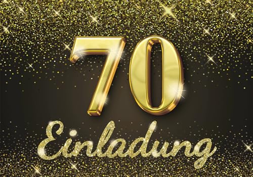 Edition Colibri Einladungskarten Geburtstag, 10 Stück, Format A6, Karten-Set, Einladung zum Beschriften, Party (Gold glitzer, 70) von Edition Colibri