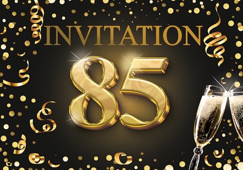 Edition Colibri Einladungskarten zum 85 Geburtstag 10er Set DIN A6 Karten Set zum Ausfüllen, Einladung, Jubiläum, Party, Schwarz, Gold Edition Colibri Einladungskarten zum 85 Geburtstag 10er Set DIN A6 Karten Set zum Ausfüllen, Einladung, Jubiläum, Party, Schwarz, Gold von Edition Colibri