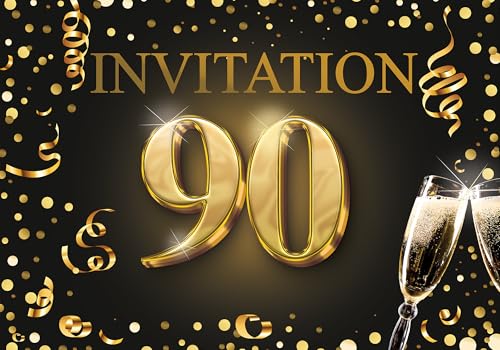 Edition Colibri Einladungskarten zum 90 Geburtstag 10er Set DIN A6 Karten Set zum Ausfüllen Einladung Jubiläum Party Schwarz Gold Edition Colibri Einladungskarten zum 90 Geburtstag 10er Set DIN A6 Karten Set zum Ausfüllen Einladung Jubiläum Party Schwarz Gold von Edition Colibri