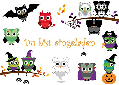 Edition Colibri Einladungskarten zum gruseligen Kindergeburtstag oder Halloween Party (10646 FR), Weiß / Grün / Rot von Edition Colibri