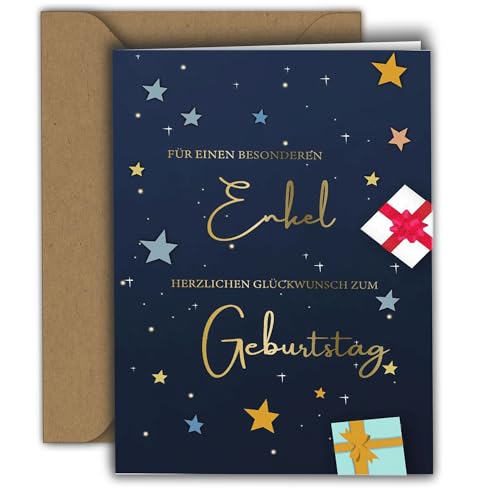Edition Colibri Geburtstagskarte für Enkel – FÜR EINEN BESONDEREN ENKEL – Glückwunschkarte für Enkelkind I Premium Klappkarte mit Umschlag I A6 Edition Colibri Geburtstagskarte für Enkel – FÜR EINEN BESONDEREN ENKEL – Glückwunschkarte für Enkelkind I Premium Klappkarte mit Umschlag I A6 von Edition Colibri