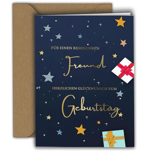 Edition Colibri Geburtstagskarte für Freund– FÜR EINEN BESONDEREN FREUND – Glückwunschkarte für Jungen&Männer I Premium Klappkarte mit Umschlag I A6 Edition Colibri Geburtstagskarte für Freund– FÜR EINEN BESONDEREN FREUND – Glückwunschkarte für Jungen&Männer I Premium Klappkarte mit Umschlag I A6 von Edition Colibri