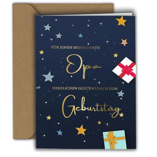 Edition Colibri Geburtstagskarte für Opa – FÜR EINEN BESONDEREN OPA – Glückwunschkarte für Großvater I Premium Klappkarte mit Umschlag I A6 von Edition Colibri