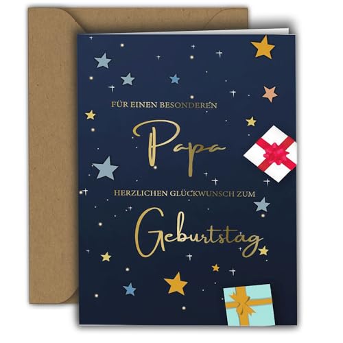 Edition Colibri Geburtstagskarte für Papa – FÜR EINEN BESONDEREN PAPA – Glückwunschkarte für Vater I Premium Klappkarte mit Umschlag I A6 von Edition Colibri