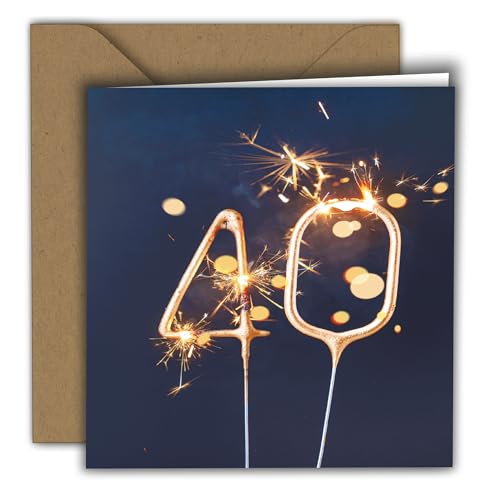 Edition Colibri Glückwunschkarte zum 40. Geburtstag mit Umschlag, Wunderkerze, Happy Birthday Karten, Geburtstagskarte für Mann und Frau, A6 Edition Colibri Glückwunschkarte zum 40. Geburtstag mit Umschlag, Wunderkerze, Happy Birthday Karten, Geburtstagskarte für Mann und Frau, A6 von Edition Colibri