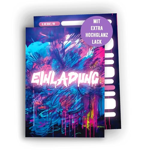 Edition Colibri Graffiti Einladungskarten – 10 Karten A6 zum Ausfüllen | Coole Einladungen für Teenager, Hip-Hop, Street-Party oder Geburtstag Edition Colibri Graffiti Einladungskarten – 10 Karten A6 zum Ausfüllen | Coole Einladungen für Teenager, Hip-Hop, Street-Party oder Geburtstag von Edition Colibri