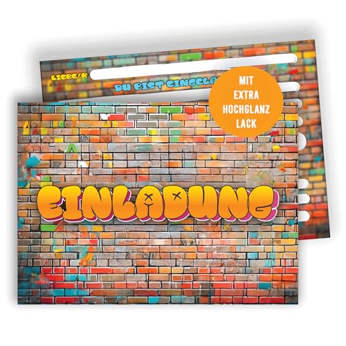 Edition Colibri Graffiti Einladungskarten – 10 Karten A6 zum Ausfüllen | Coole Einladungen für Teenager, Street-Party, Hip-Hop, Geburtstag, Urban Style Edition Colibri Graffiti Einladungskarten – 10 Karten A6 zum Ausfüllen | Coole Einladungen für Teenager, Street-Party, Hip-Hop, Geburtstag, Urban Style von Edition Colibri