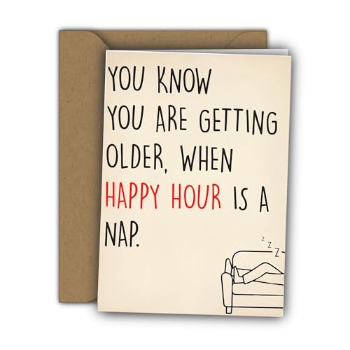 Edition Colibri Lustige Geburtstagskarte mit Umschlag - Happy Hour Is Now A Nap - Humorvolle Klappkarte für Erwachsene, hochwertig & umweltfreundlich, A6 Edition Colibri Lustige Geburtstagskarte mit Umschlag - Happy Hour Is Now A Nap - Humorvolle Klappkarte für Erwachsene, hochwertig & umweltfreundlich, A6 von Edition Colibri