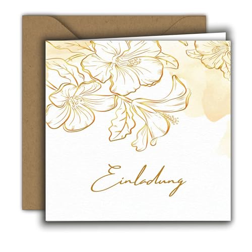 Edition Colibri Premium Einladungskarte mit Umschlag – elegante Klappkarte 15x15 cm für Hochzeit, Geburtstag, Kommunion, Konfirmation & festliche Anlässe, Hibiskus Edition Colibri Premium Einladungskarte mit Umschlag – elegante Klappkarte 15x15 cm für Hochzeit, Geburtstag, Kommunion, Konfirmation & festliche Anlässe, Hibiskus von Edition Colibri