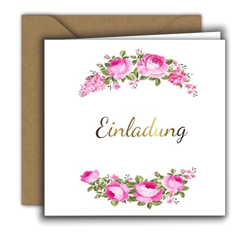 Edition Colibri Premium Einladungskarte mit Umschlag – elegante Klappkarte 15x15 cm für Hochzeit, Geburtstag, Kommunion, Konfirmation & festliche Anlässe, edel von Edition Colibri