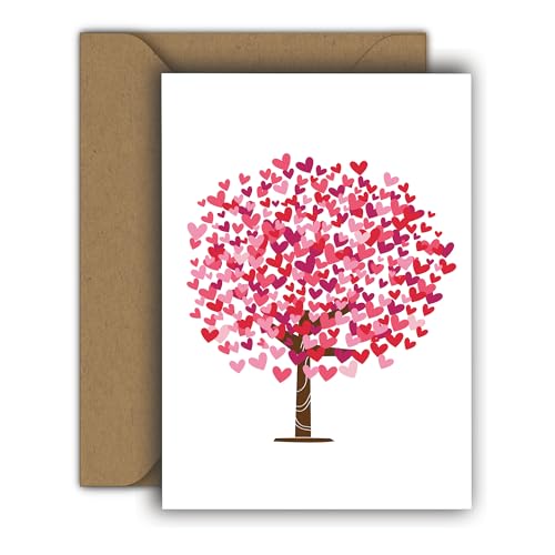 Edition Colibri Valentinstag Karte für Sie und Ihn, A6, Klappkarte mit Umschlag, Liebeskarte, Jahrestag, Jubiläumskarte, Valentinstagskarte, Herzmensch, Baum (H000265) von Edition Colibri