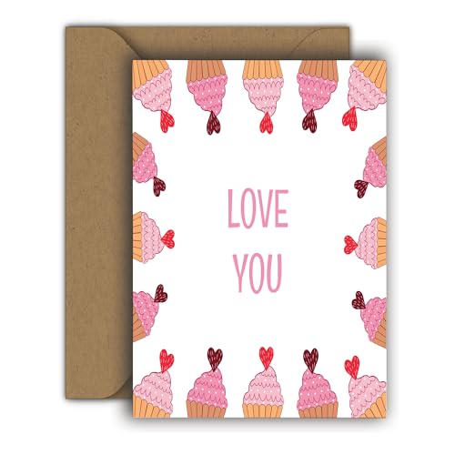 Edition Colibri Valentinstag Karte für Sie und Ihn, A6, Klappkarte mit Umschlag, Liebeskarte, Jahrestag, Jubiläumskarte, Valentinstagskarte, Herzmensch (Süße Leckereien) von Edition Colibri