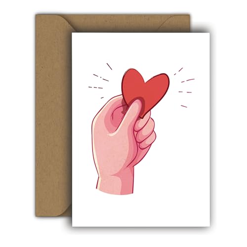 Edition Colibri Valentinstag Karte für Sie und Ihn, A6, Klappkarte mit Umschlag, Liebeskarte, Jahrestag, Jubiläumskarte, Valentinstagskarte, Herzmensch (Korean Heart) von Edition Colibri