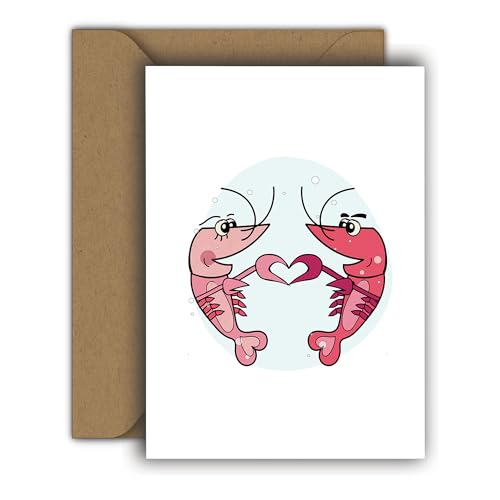 Edition Colibri Valentinstag Karte für Sie und Ihn, A6, Klappkarte mit Umschlag, Liebeskarte, Jahrestag, Jubiläumskarte, Valentinstagskarte, Herzmensch (Hummerliebe) von Edition Colibri