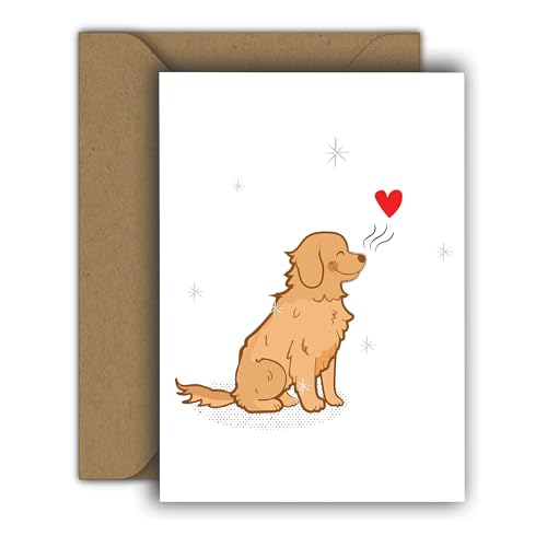 Edition Colibri Valentinstag Karte für Sie und Ihn, A6, Klappkarte mit Umschlag, Liebeskarte, Jahrestag, Jubiläumskarte, Valentinstagskarte, Herzmensch (Hund mit Herz) von Edition Colibri