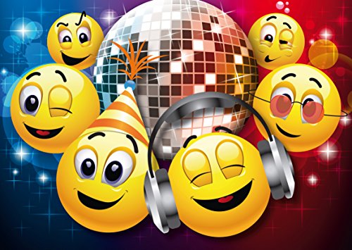 EDITION COLIBRI 10 Smiley-Einladungen: Geburtstagseinladungen Kinder mit Emoticon, lustige Einladungskarten Smiley-/Emoji zum Geburtstag, Mädchen/Jungen, 10-er Set, (10833DE) von Edition Colibri