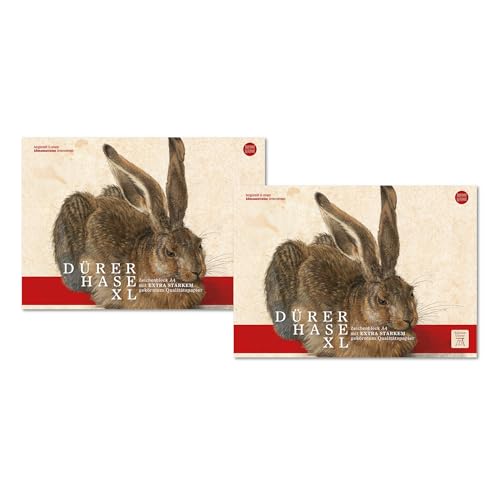 Edition Dürer Zeichenblock gekörnt A4 12 Blatt 130 g/m², 2 Stück, Malblock für Kinder und Erwachsene von Edition Dürer