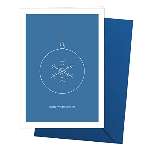 Weihnachtskarte Grußkarte „Frohe Weihnachten“ – Minimalistische Klappkarte im Premium-Format mit Umschlag in Dunkelblau Weihnachtskarte Grußkarte „Frohe Weihnachten“ – Minimalistische Klappkarte im Premium-Format mit Umschlag in Dunkelblau von Edition SF