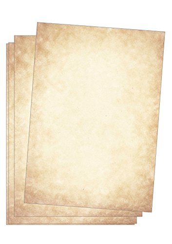 Edition Seidel Premium Briefpapier Vintage Altes Papier 100 Blatt DIN A4 120g/qm Motivbriefpapier Mittelalterliches Bastelpapier Urkunde Urkundenpapier Optik ähnlich Pergamentpapier von Edition Seidel
