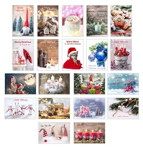 Edition Seidel Set 20 exklusive Premium Weihnachtskarten mit Umschlag. Doppelkarten Klappkarten mit Briefumschlag. Weihnachten Karte Postkarte Weihnachtspostkarte von Edition Seidel