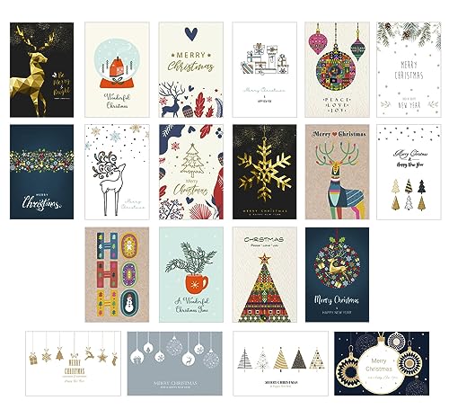 Edition Seidel Set 20 exklusive Premium Weihnachtskarten mit Umschlag. Doppelkarten Klappkarten mit Briefumschlag. Weihnachten Karte Postkarte Weihnachtspostkarte von Edition Seidel