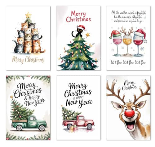 Edition Seidel Set 6 exklusive Premium Weihnachtskarten mit Umschlag. Doppelkarten/Klappkarten mit Briefumschlag. Karte Postkarte Grußkarte Weihnachtspostkarte Weihnachten Xmas von Edition Seidel