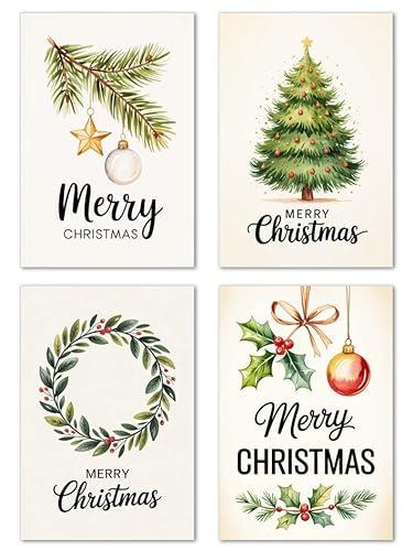 Edition Seidel Set 8 (2x4) exklusive Premium Weihnachtskarten mit Umschlag. Doppelkarten/Klappkarten mit Briefumschlag. Karte Postkarte Grußkarte Weihnachtspostkarte Weihnachten Xmas englisch von Edition Seidel