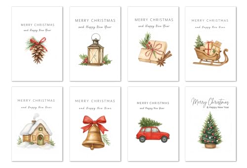 Edition Seidel Set 8 exklusive Premium Weihnachtskarten mit Umschlag. Doppelkarten/Klappkarten mit Briefumschlag. Karte Postkarte Grußkarte Weihnachtspostkarte Weihnachten Xmas englisch von Edition Seidel