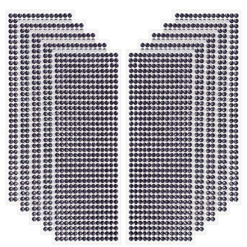 Edivoi Strasssteine - runde Glitzersteine 5040 Stück 5 mm selbstklebend zum Verzieren und Basteln | Schmucksteine zum aufkleben | Steinchen Dekosteine Bastelsteine (Schwarz) von Edivoi