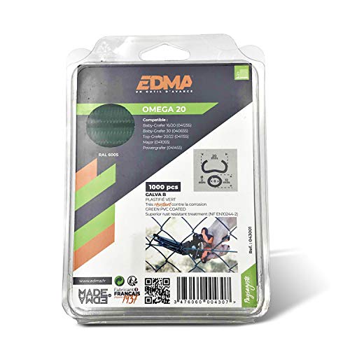 Omega 20 Zaunringe - Verzinkt Grün - 1000 Stück von Edma