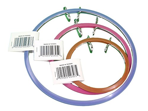 Edmunds CNSTH-A3557 3-teiliges Sortiment, 8,9 cm, 12,7 cm und 17,8 cm Stickrahmen mit Federspannung, Kunststoff von Edmunds