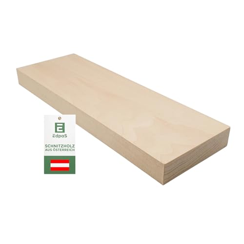 EdpaS Schnitzholz Brett aus Lindenholz 30 x 10 x 2,5 cm zum Schnitzen und drechseln oder basteln zur Kerbschnitzerei - Lindenholz zum Schnitzen - Schnitzset zum Holz schnitzen Schnitzholz für Kinder EdpaS Schnitzholz Brett aus Lindenholz 30 x 10 x 2,5 cm zum Schnitzen und drechseln oder basteln zur Kerbschnitzerei - Lindenholz zum Schnitzen - Schnitzset zum Holz schnitzen Schnitzholz für Kinder von EdpaS