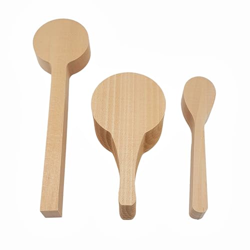 EdpaS Schnitzrohlinge Schnitzlöffel Groß aus Lindenholz – 2 Löffel-Rohlinge + 1 Kuksa-Rohling Schnitzholz, Holzrohling Ideal zum Schnitzen für Kinder - Löffel Schnitzset mit Schnitzholz Rohlinge von EdpaS