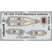 P-47D Razorback - Seatbelts - Steel [Miniart] von Eduard