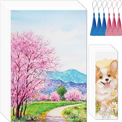 Aquarellpapier Cremefarbig Zeichenblock A4 Aquarellblock Wasserfarben Gouache Papier Wasserfarben Papier Aquarellmalblock Aquarell Papier für Aquarell Gouache Acryl Zeichnen Kunstwerke DIY von Edunass