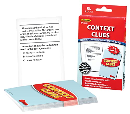 Edupress Reading Comprehension Practice Cards, Context Clues, Red Level (EP63071) von Edupress