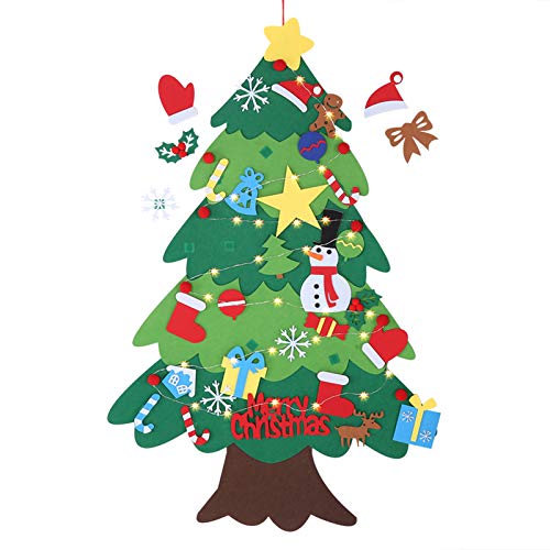 Eeneme DIY Weihnachtsbaum Dekoration Weihnachtsdekoration Wandbehang Weihnachtsbaum Filz DIY Urlaub Party Ornament mit LED (Fünfschichtiges Blattmodell) (Fünfschichtiges Blattmodell) von Eeneme