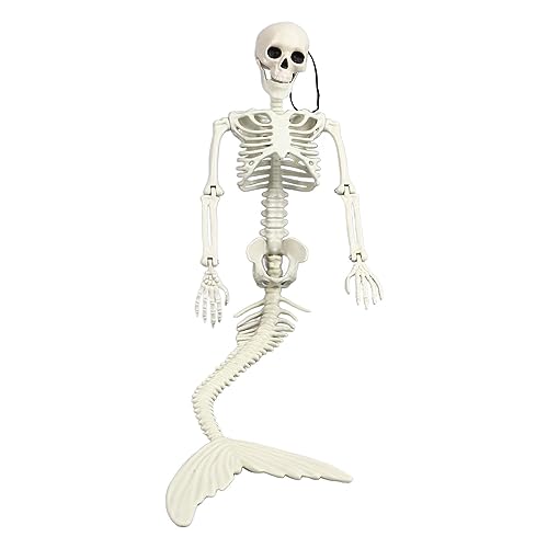 Eeneme Lebensgroße Skelett-Meerjungfrau, Halloween-Außendekoration, Bewegliche Gelenke, Realistische Ganzkörper-Skelett-Meerjungfrau-Requisiten von Eeneme